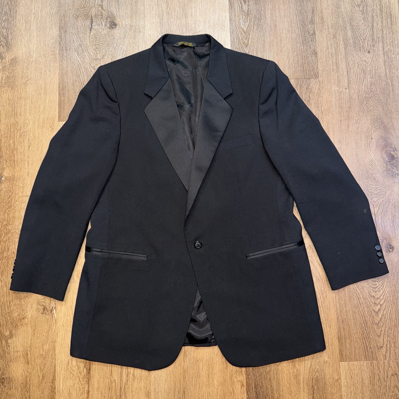 Oscar De La Renta Tuxedo Suit Mens 42 Short Jacket Coat 37 29 Pants Vtg Black