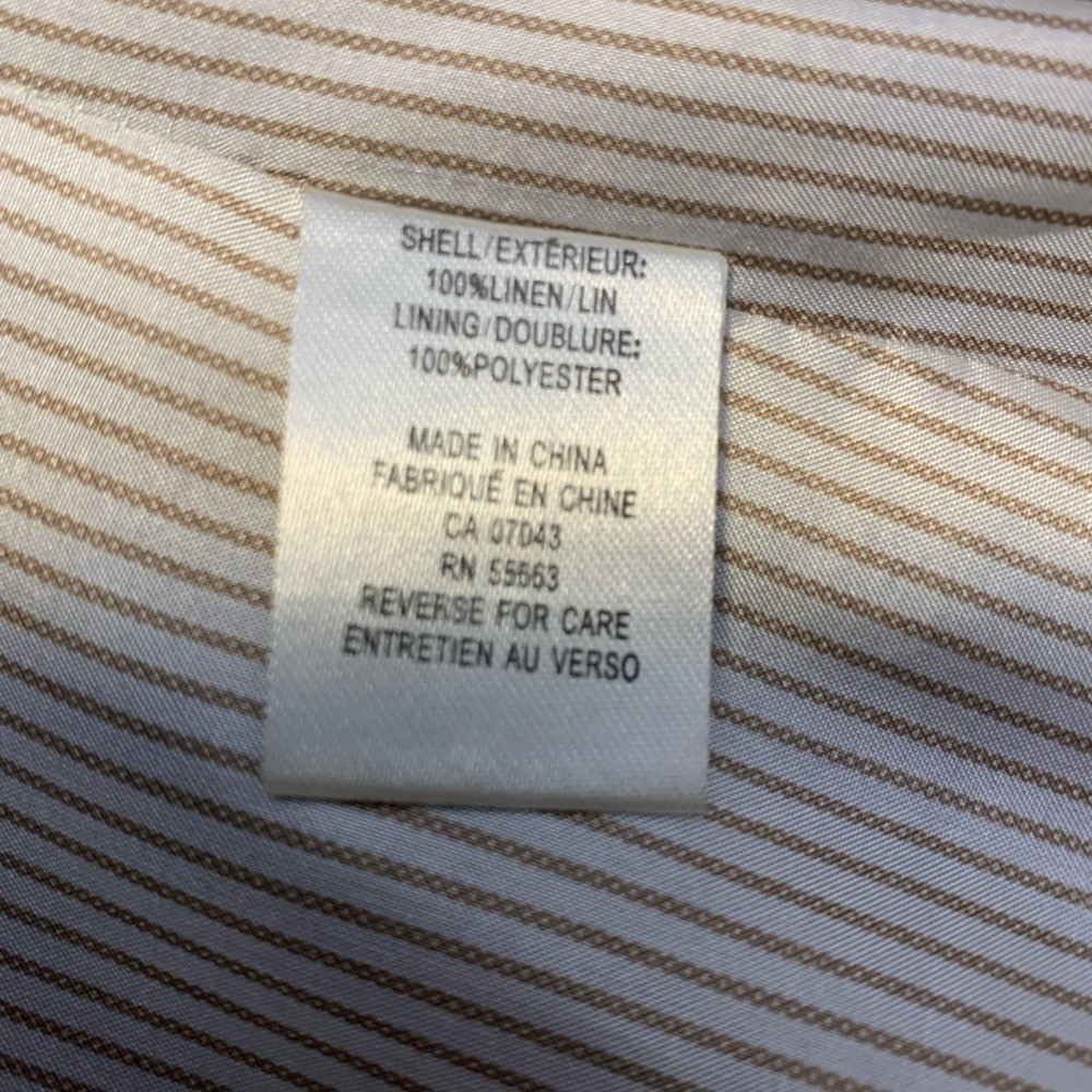Kenar Navy Blue 100% Linen Blazer – Striped Lining – Size Medium