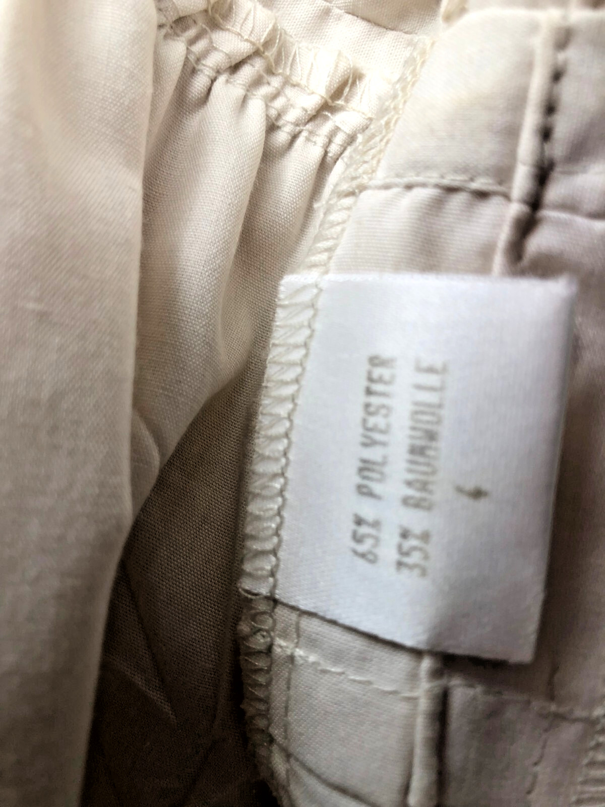 vintage petticoat eyelet embroidery waistband with elastic size 38 40 beige natural long