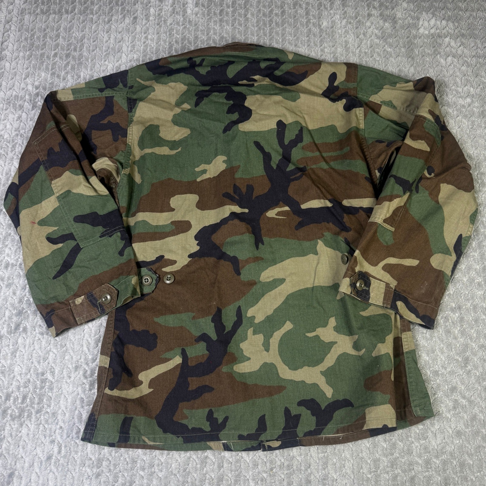 Vintage US Army Woodland Camo BDU Field Jacket Coat Military Issue Camouflage