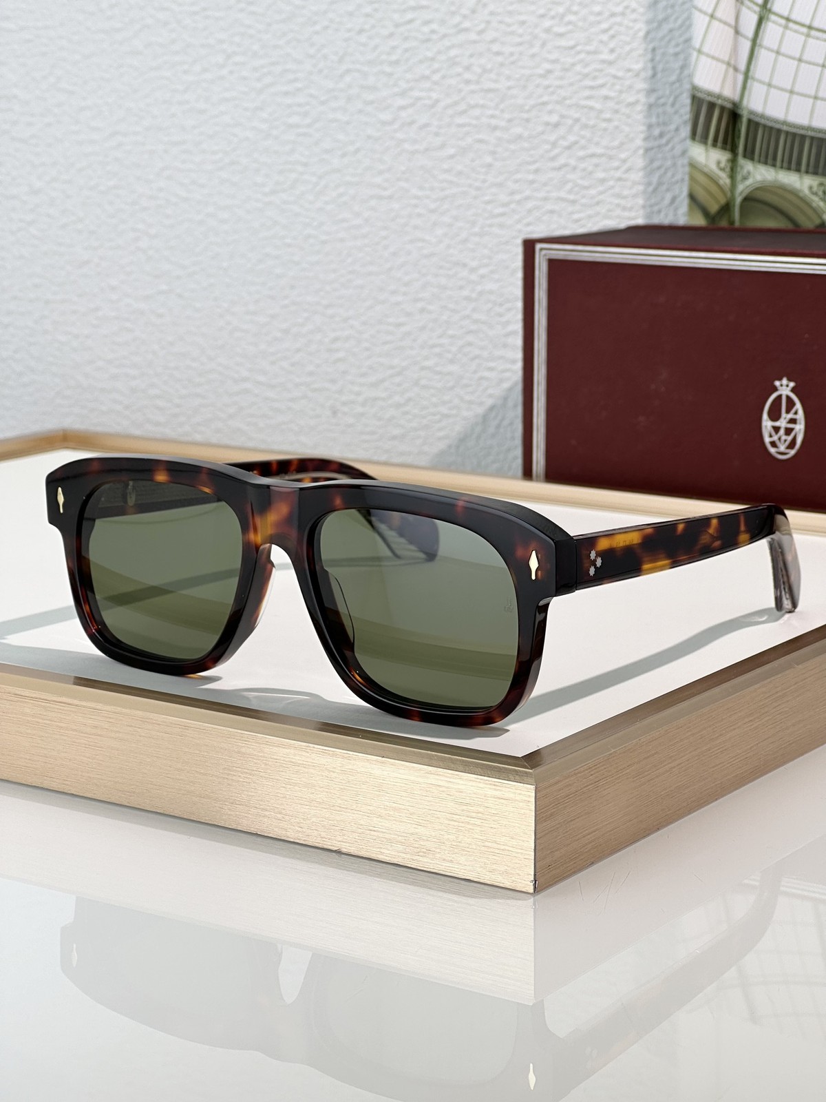Unisex YVES JMM Square Sunglasses Clear Frame Gray Lenses JMM