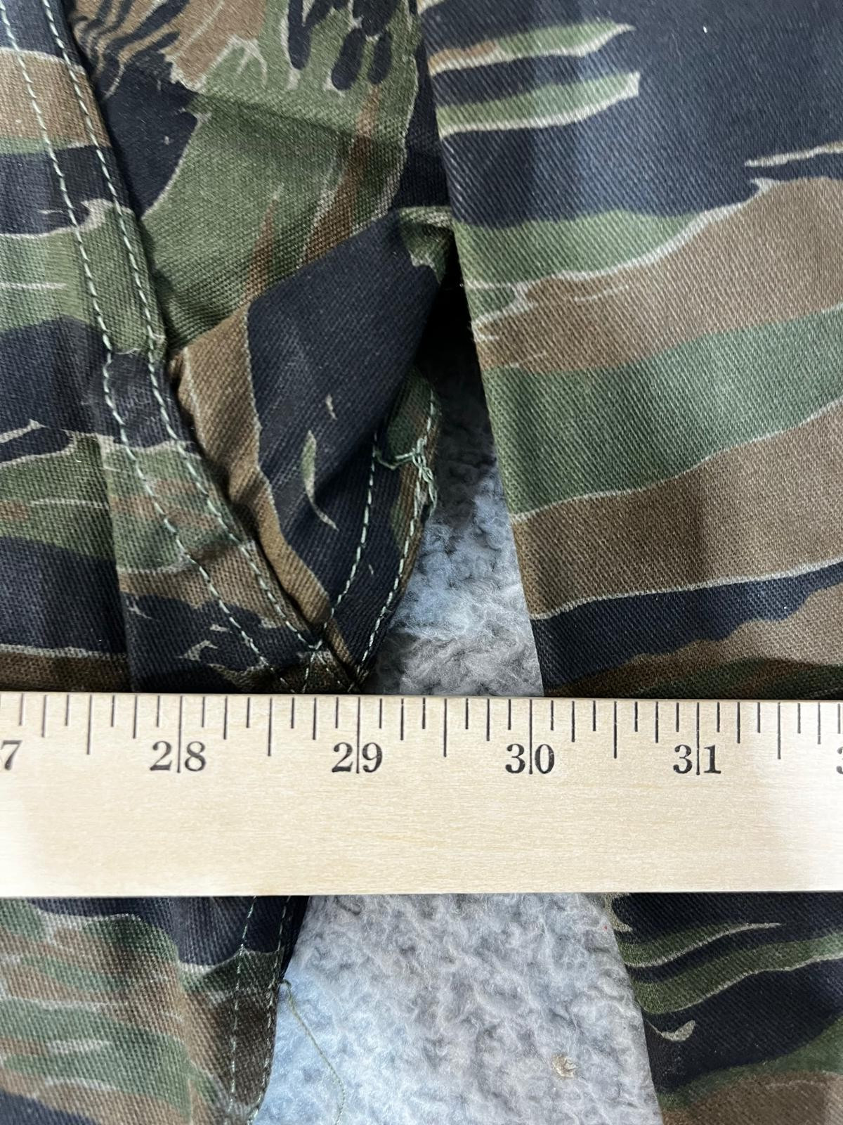 Vtg Tiger Stripe Camo Jungle Military Combat Coat Button Up Shirt Men’s 3XL