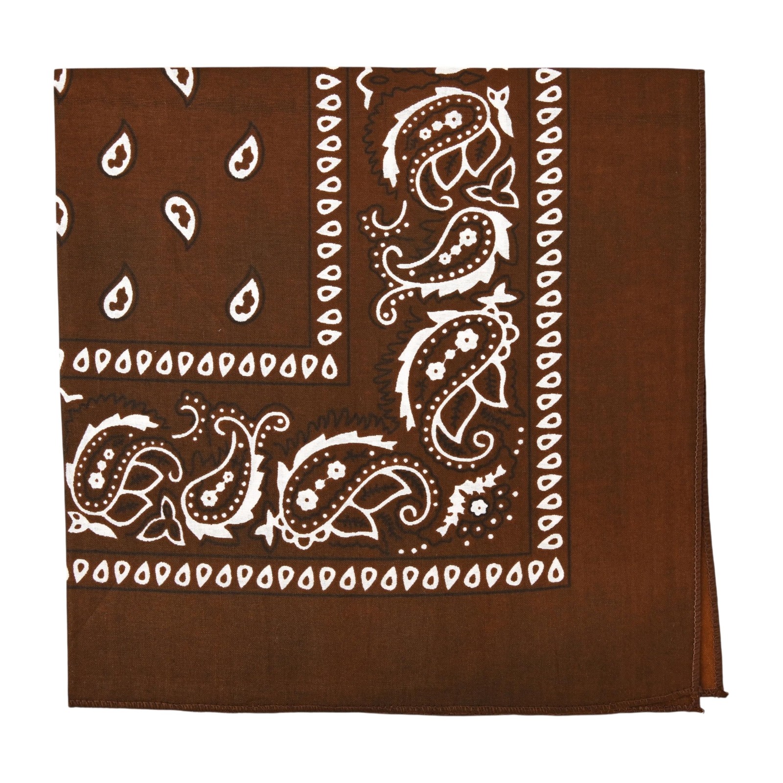 Motique Accessories 22 Inch Cotton Paisley Bandana Brown