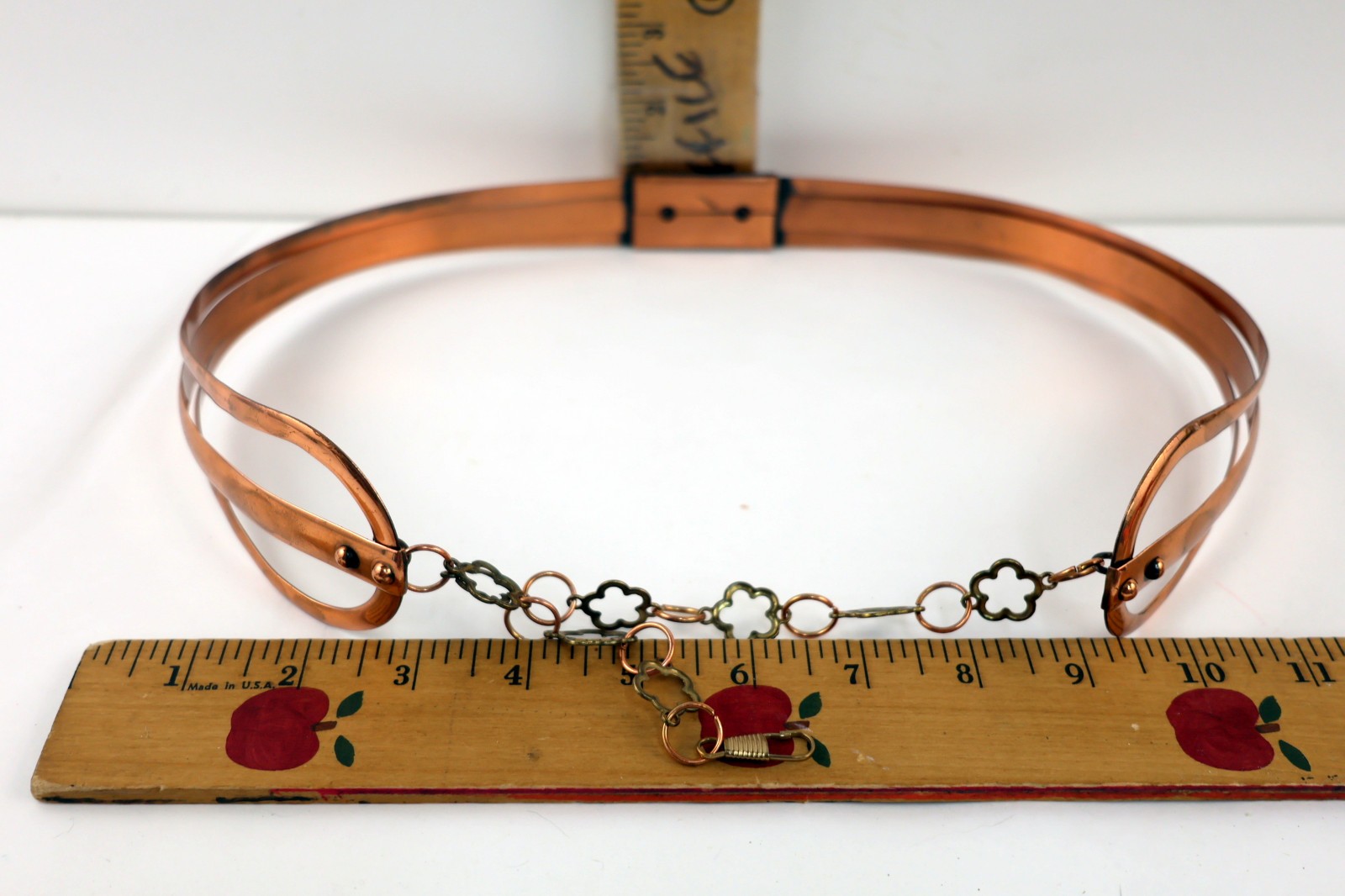Renoir Vintage Adjustable Bronze Chain Copper Modernist Belt MCM 26-30″