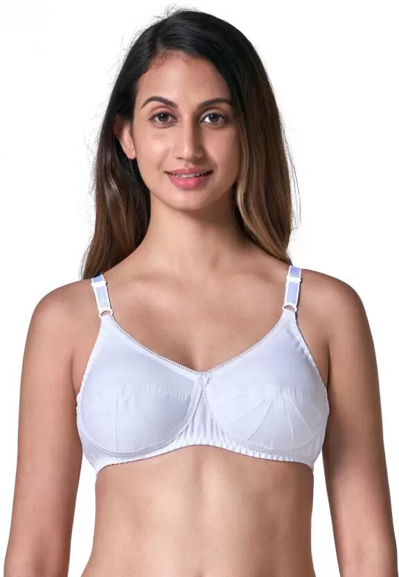 Saree Bra – WHITE Double Layered Plus Size Non Padded Wireless Cotton Sexy Bra