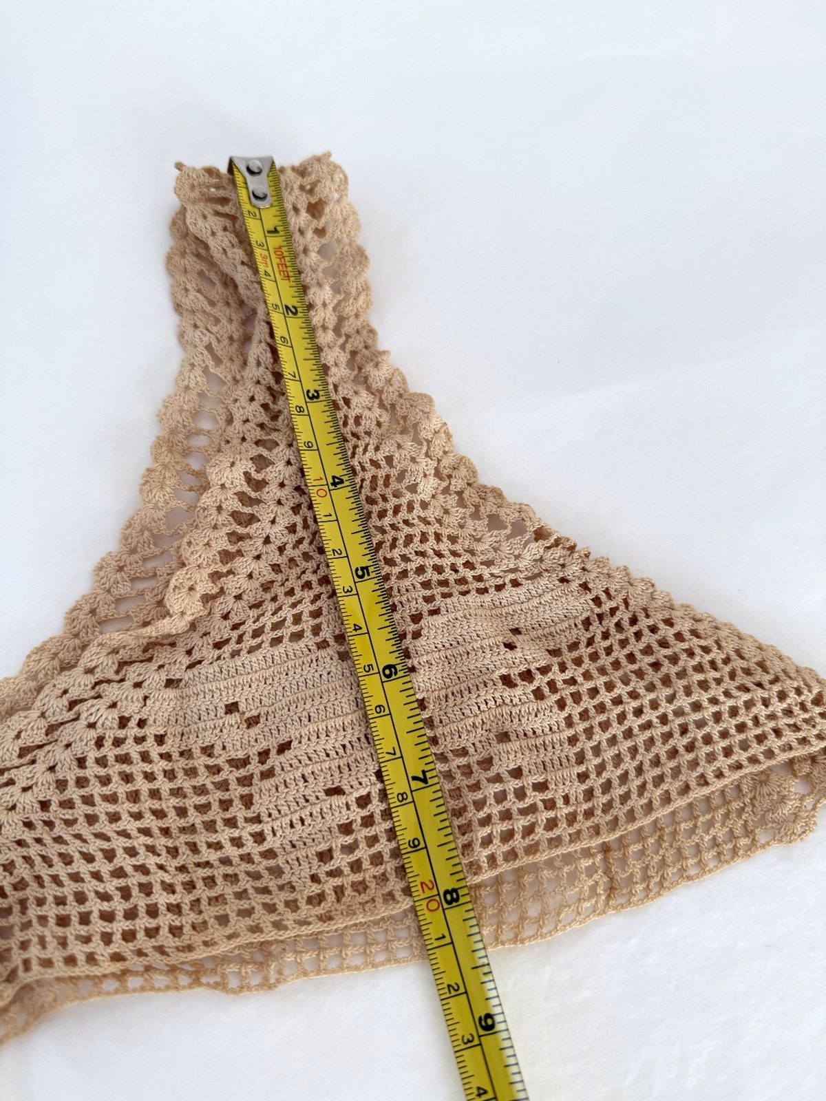 Rare Victorian Filet Crochet Bra Top Butterfly Motif