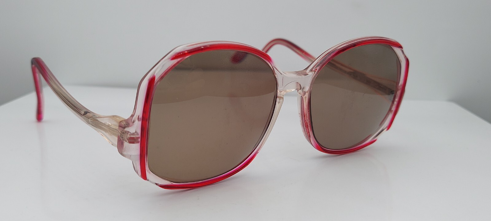 Vintage Nalco 39 Red Burgundey Oval Sunglasses USA FRAMES ONLY