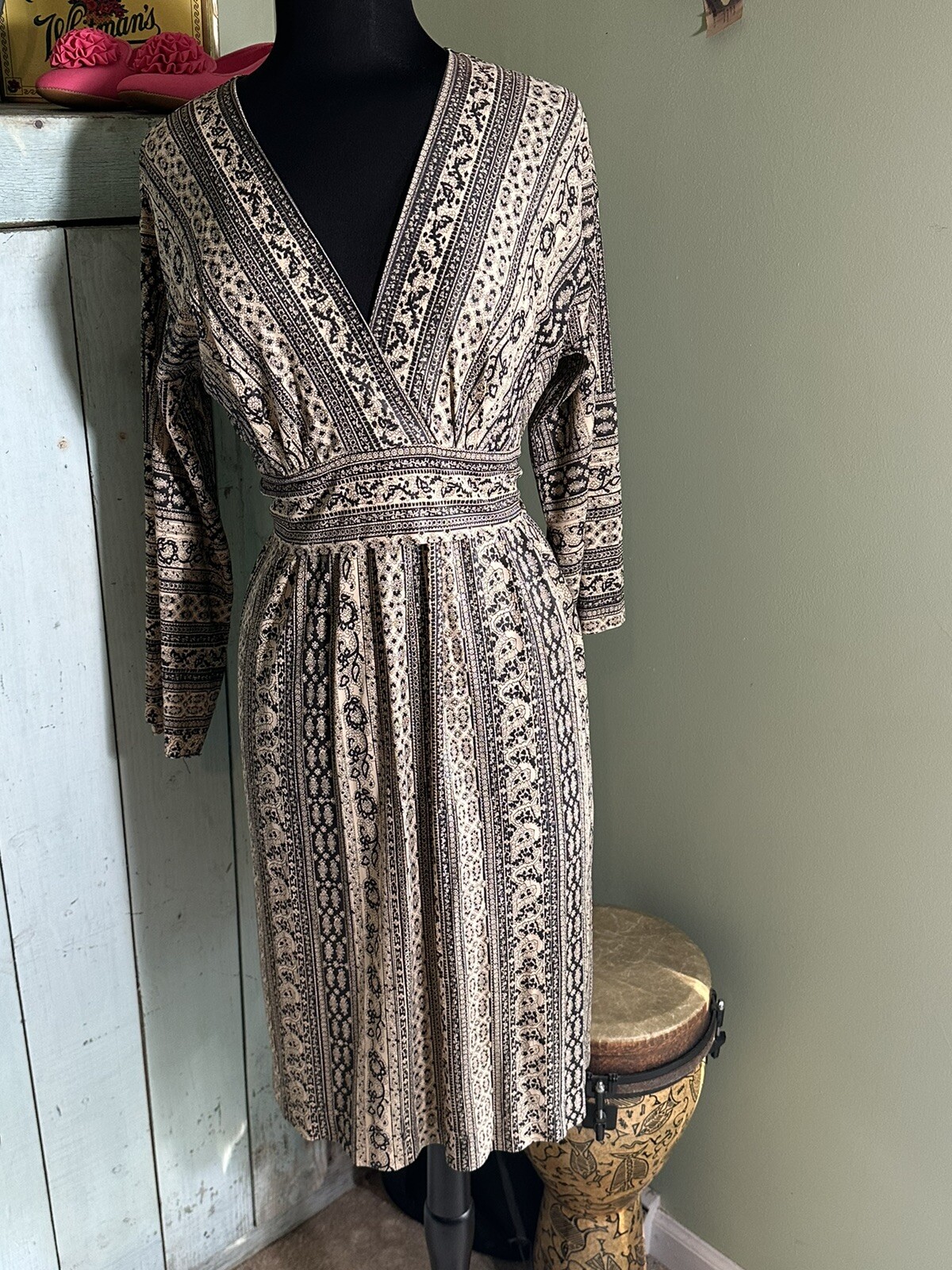 Vintage 1960’s Mr. B of California A-line Maxi Midi Dress Women’s Size 14