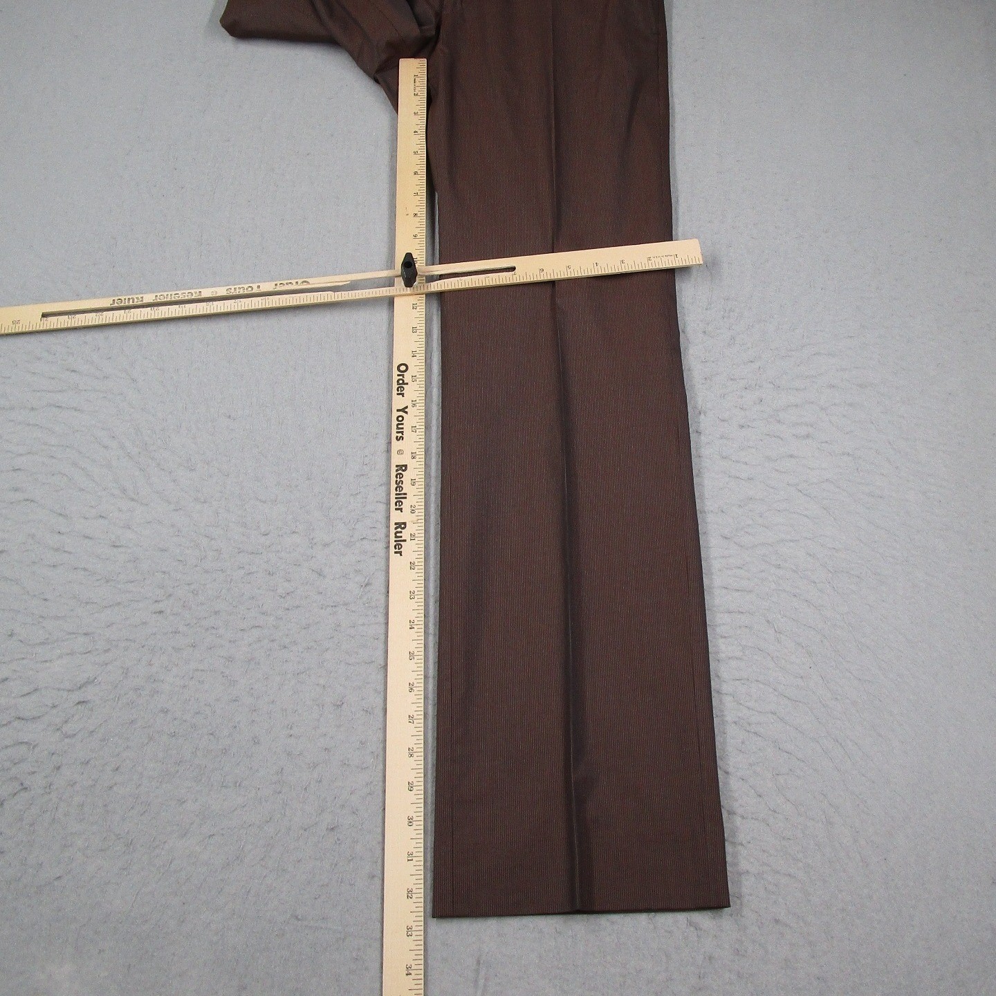 Dries Van Noten Suit Mens 48 IT 38 US Brown Cotton Silk Pinstripe 2 Button