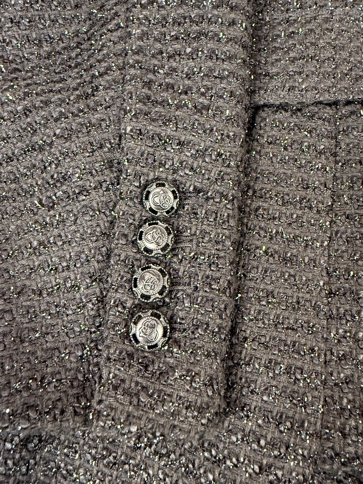 Vintage Cerruti 1881 Femme Overcoat Womens S 55 Gray Textured Double Breasted