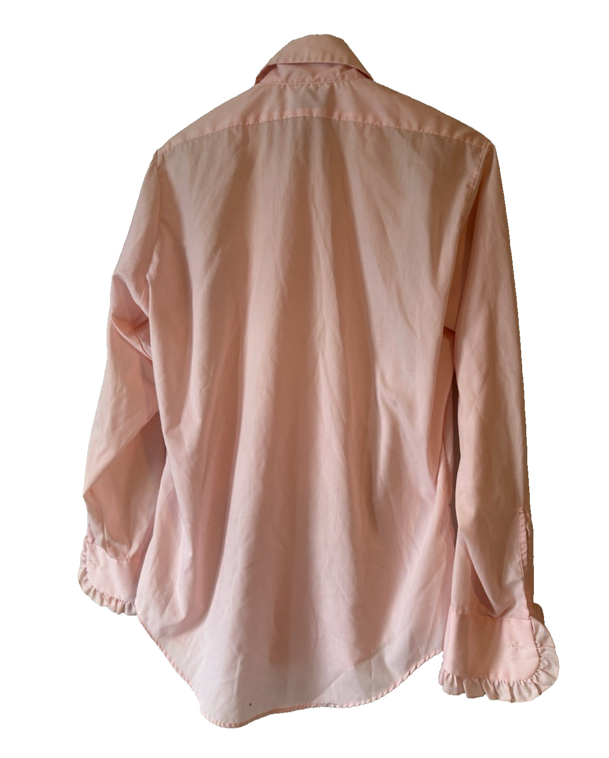 LION OF TROY BABY PINK RUFFLE VINTAGE TUXEDO DRESS SHIRT SZ 15.5 SZ 33 MEDIUM
