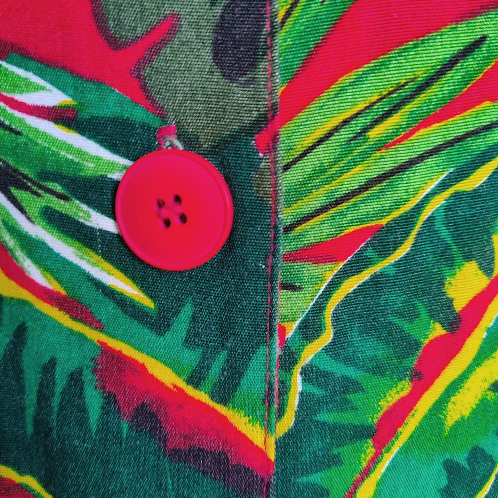 Vtg 90s Carol Anderson Tropical Floral Hibiscus Back Belt Maxi Rayon Dress L