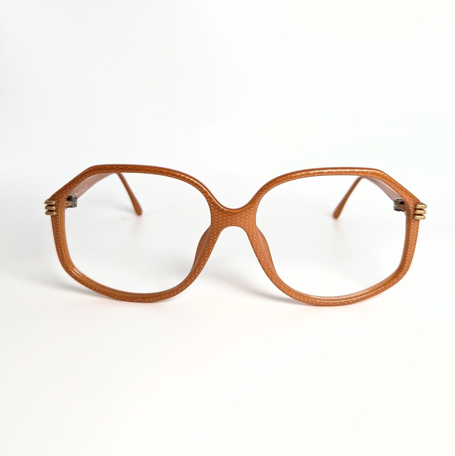 Christian Dior Eyeglass Frame Women 2602 40 Orange Metallic Gold 58/15/135 Optyl