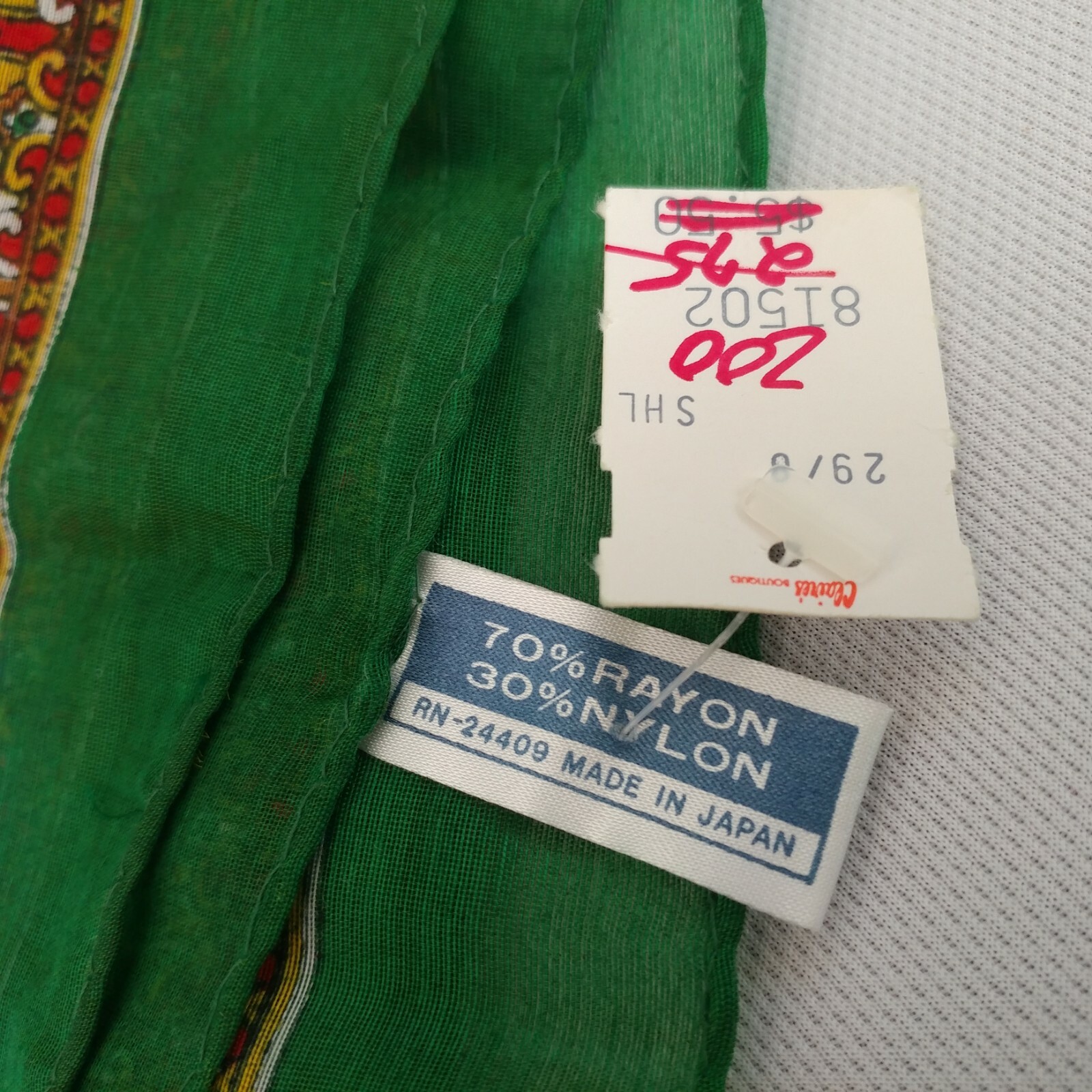 Vintage Marvin Accessories Square Scarf Multi-Color Green