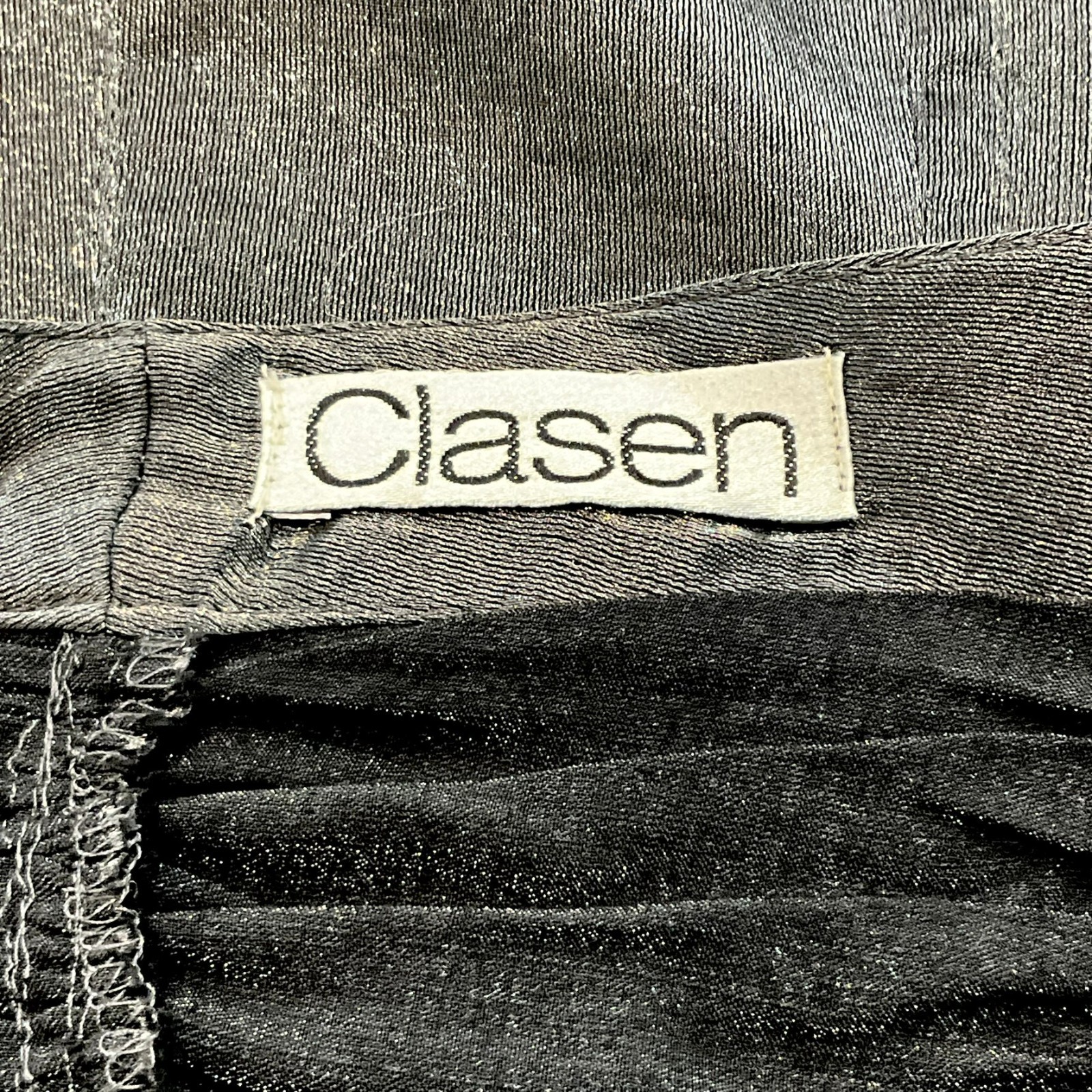 Clasen Vintage Silver Metallic Shimmer Blouse Drapped Collar IT38 Italy