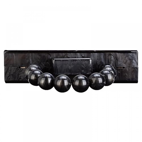 Acrylic Clutch Purses for Women with Marbling Purses and Handbags B Black