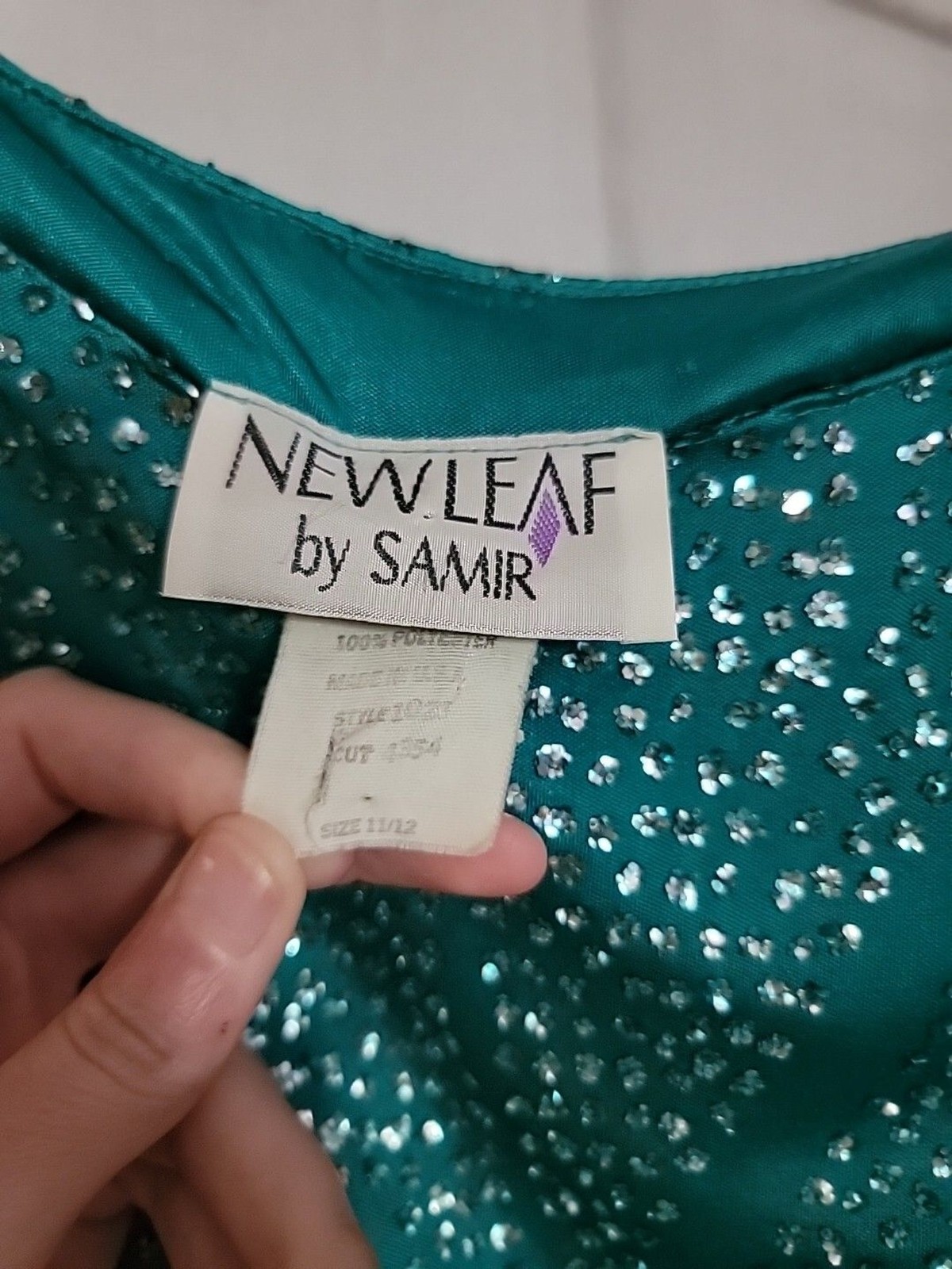 New Leaf by Samir Vintage Party Prom Formal Dress Size 11/12 Padded Shoulders