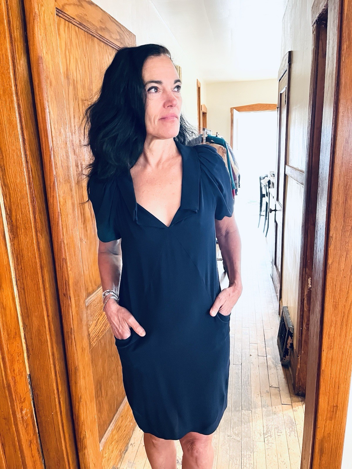 Vintage Balenciaga Nicholas Ghesquiere 2008 Navy Silk Dress Summer Day Dress