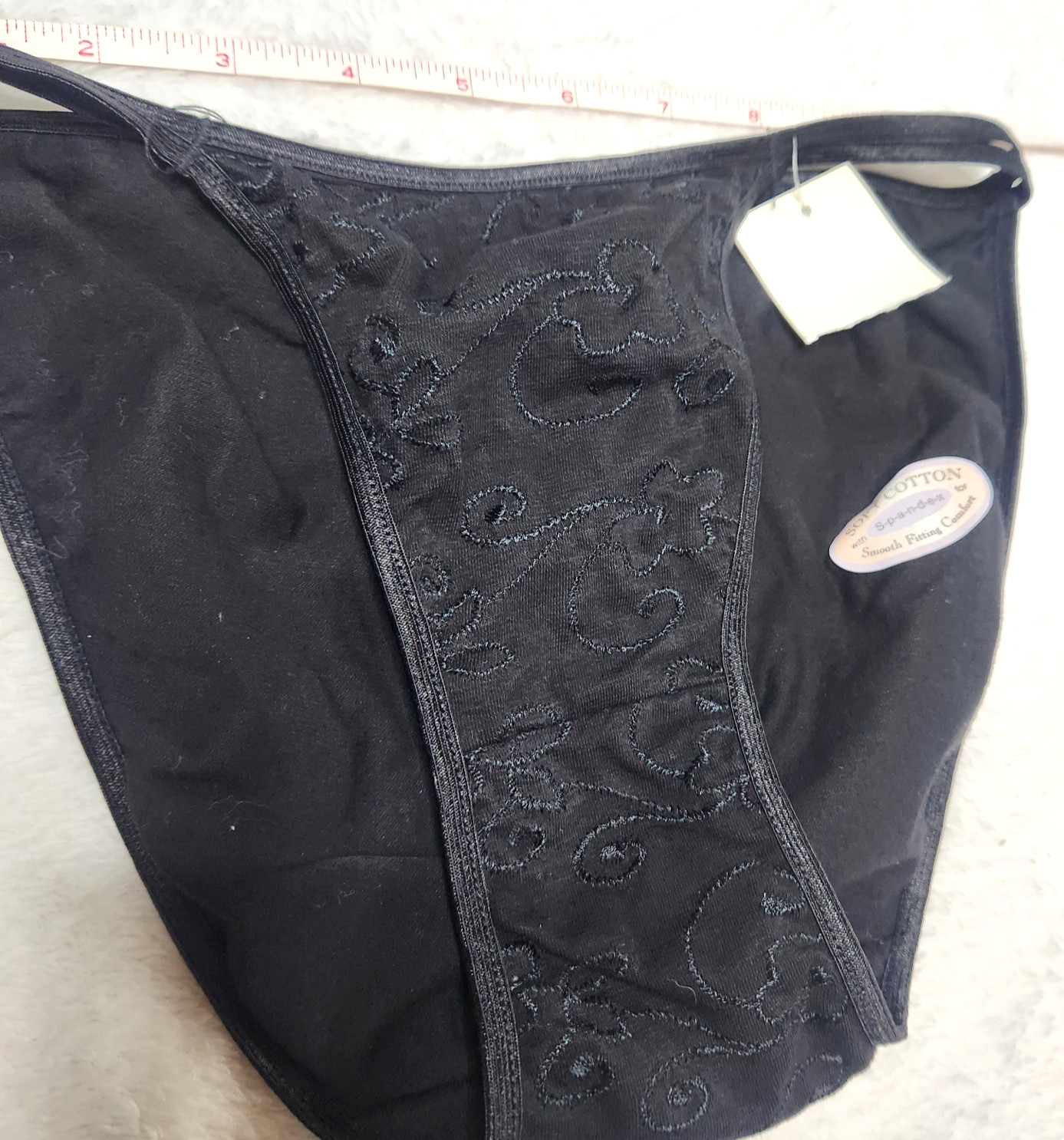 Vtg Rene Rofe Double String Bikini Panties Sz M/6 New w/tags Cotton Spandex