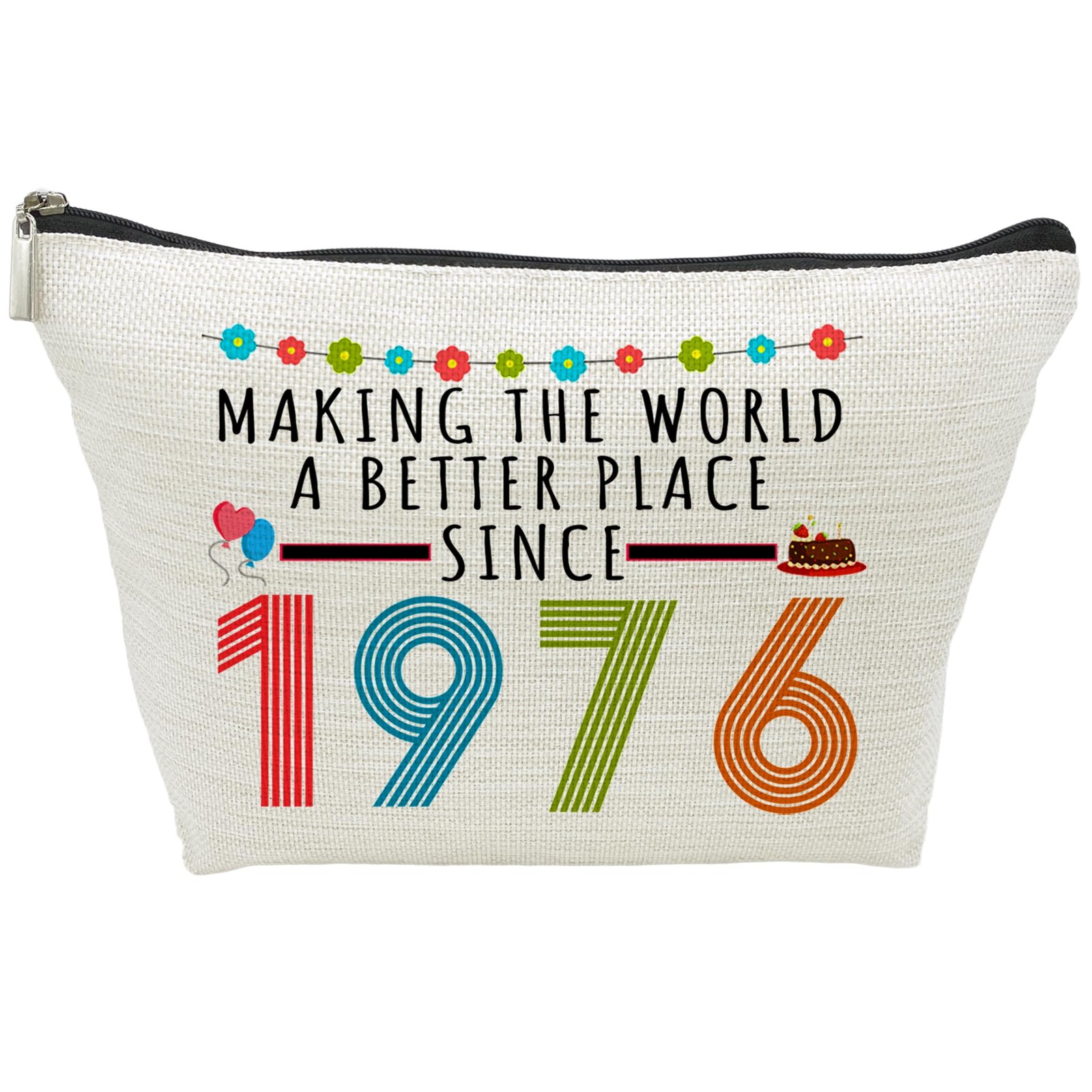 50th Birthday Gifts for Women, Funny 50 Year Old Gift Makeup Bag, 1976 1976
