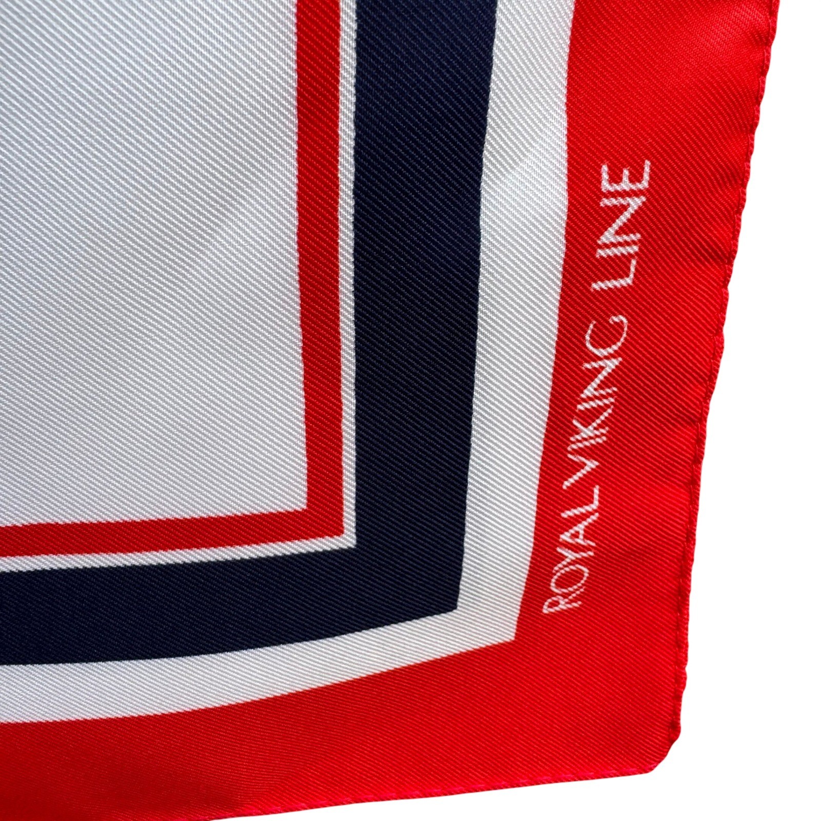 Royal Viking Line Vintage 80s Nautical Scarf Preppy Logo Print Maritime Sailor