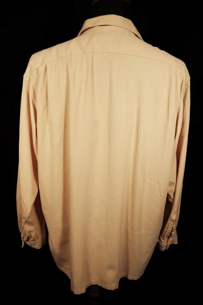 Vintage 1940’s Nofade Golden Rayon Gabardine Shirt Size XL Very Good Condition