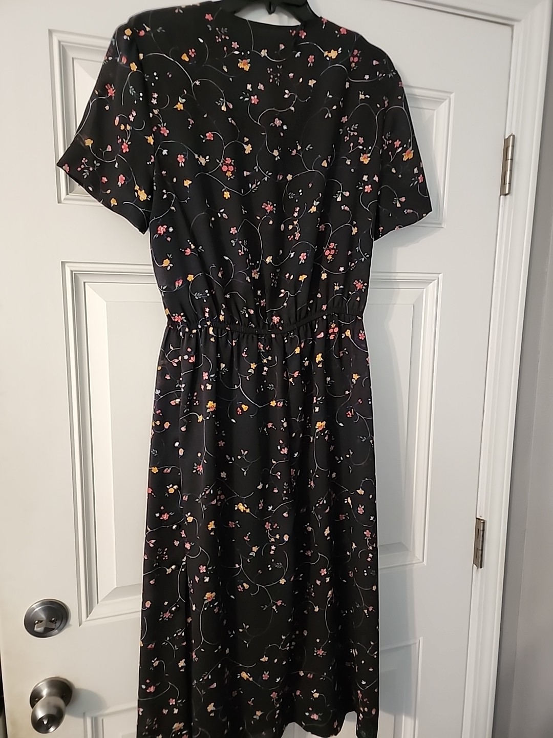 Vintage Leslie Fay Midi Dress Unique Style Black Sheer Fairy Cottgecore Coquette