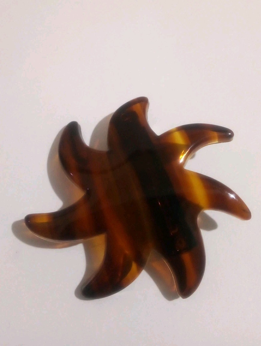 VINTAGE Starfish TORTOISE PLASTIC Hair Clip Made In France