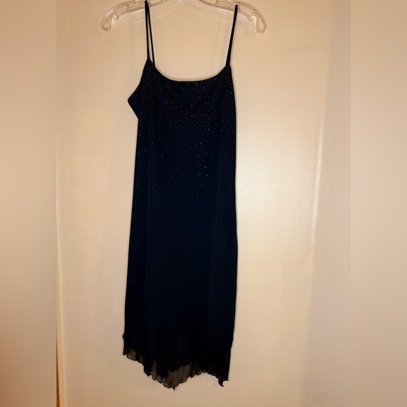 VTG 90s Candy Rocket Navy Blue Dress Whimsigoth Fairy Sparkles