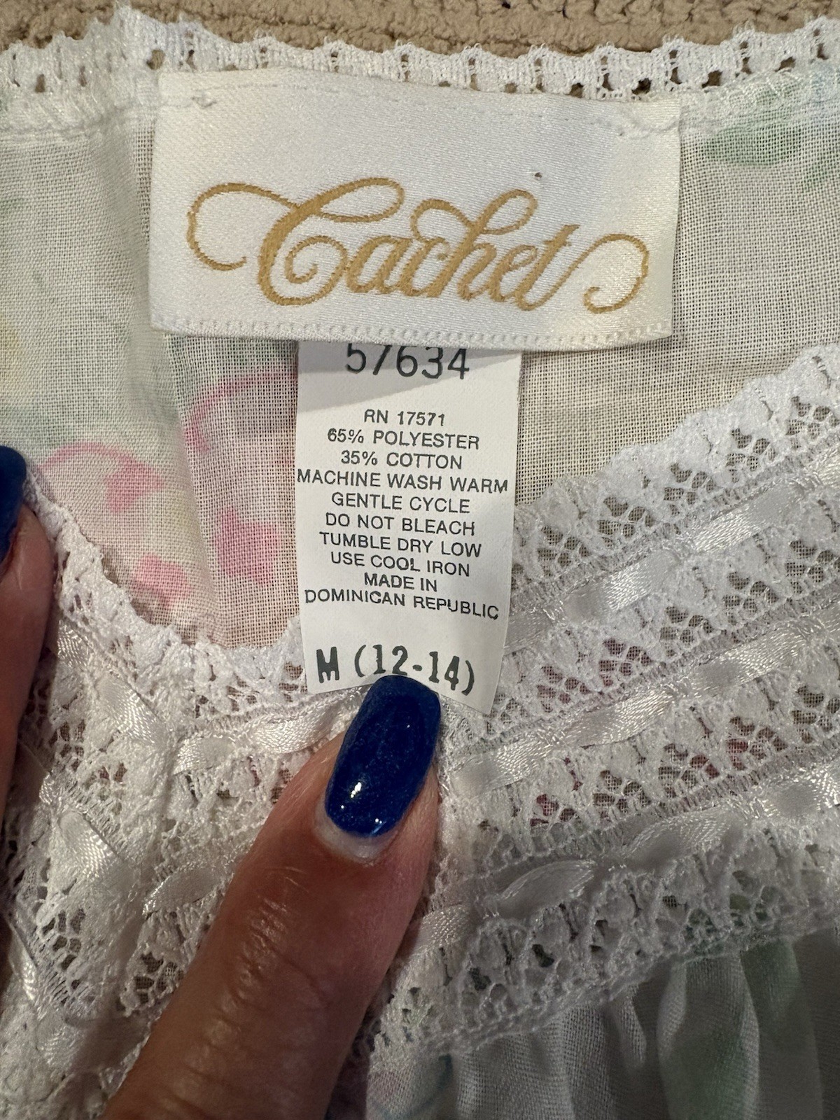 Vintage Sears Cotton And Polyester Blend Lightweight Night Gown Sz M NWT