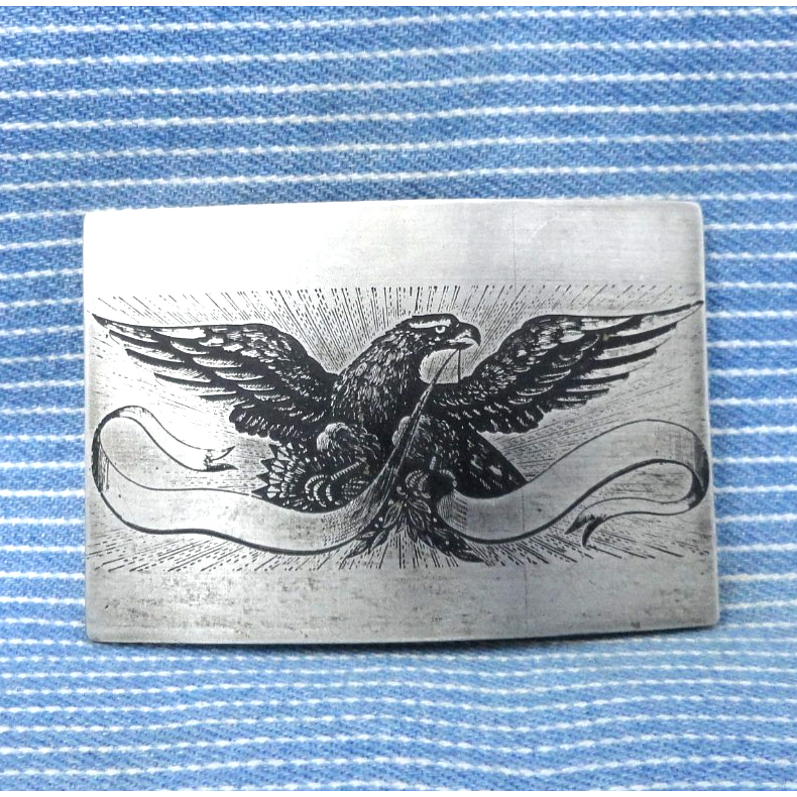 American Patriot Eagle Belt Buckle Freedom Liberty Justice Vtg Artisan .CPA707