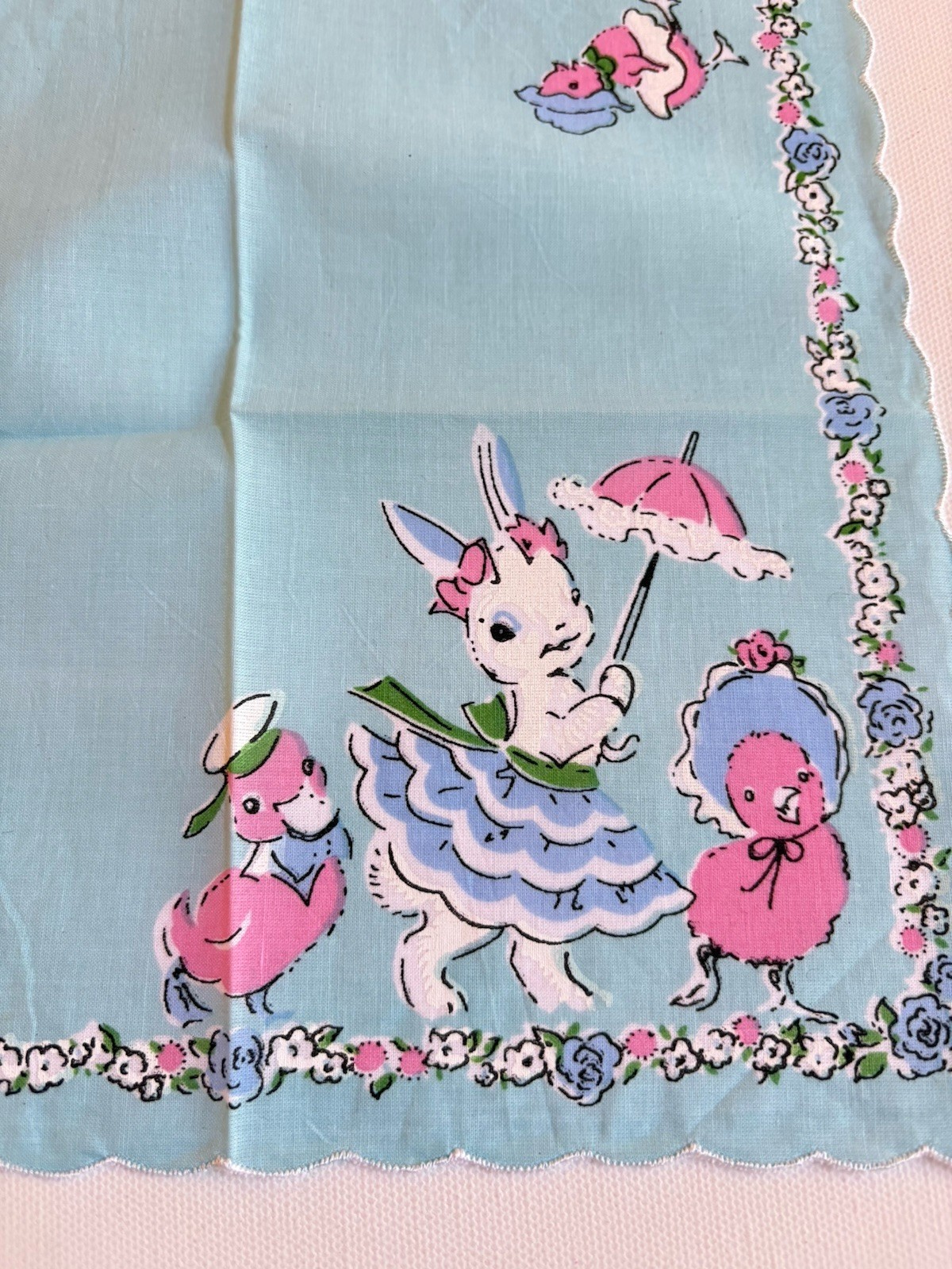Set /3 NEW Spring Easter Bunny Handkerchiefs ~ LuRay Hankies! Special Price !