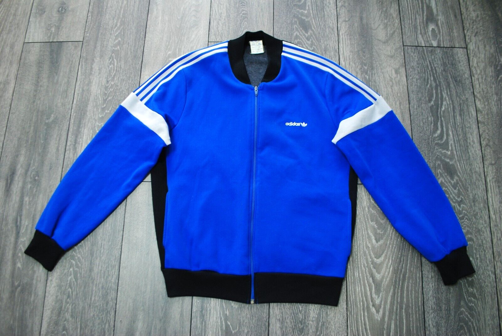 VINTAGE ADIDAS MADE IN KOREA 70S/80S BLUE TRACK JACKET TOP SIZE MENS 192 RETRO