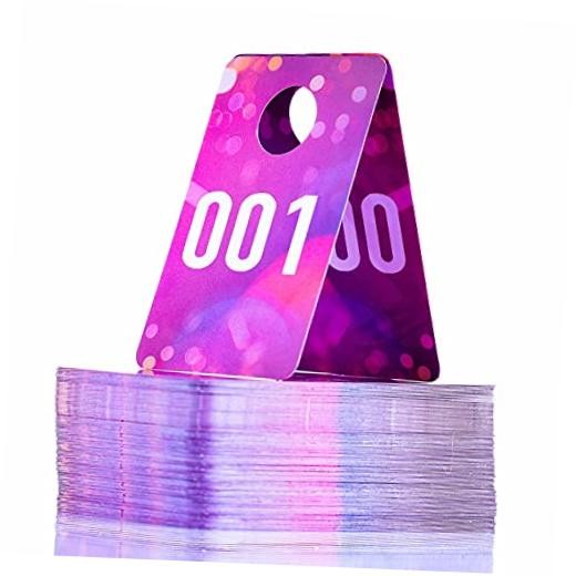 Live Plastic Number Tags Consecutive Live Number Tag,1.97×3.15 1-200 Pink Spots
