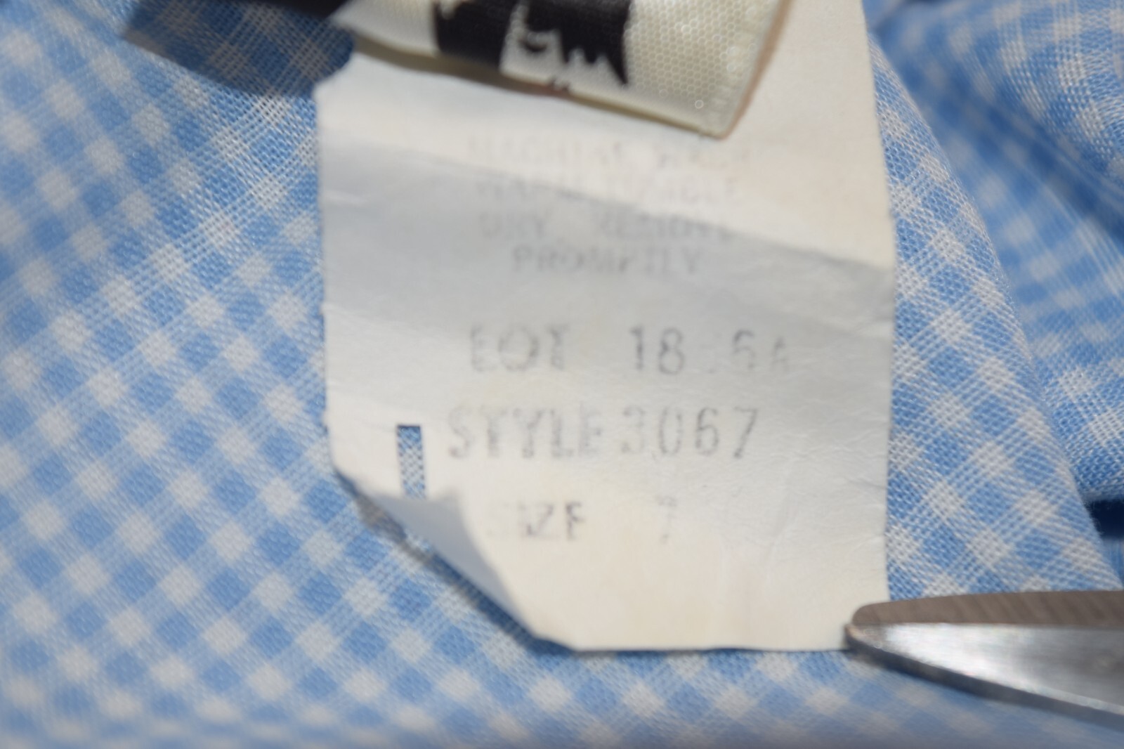 Vintage Dress Jody T of California Size 7 70s Blue Gingham Plaid Tiered Skirt