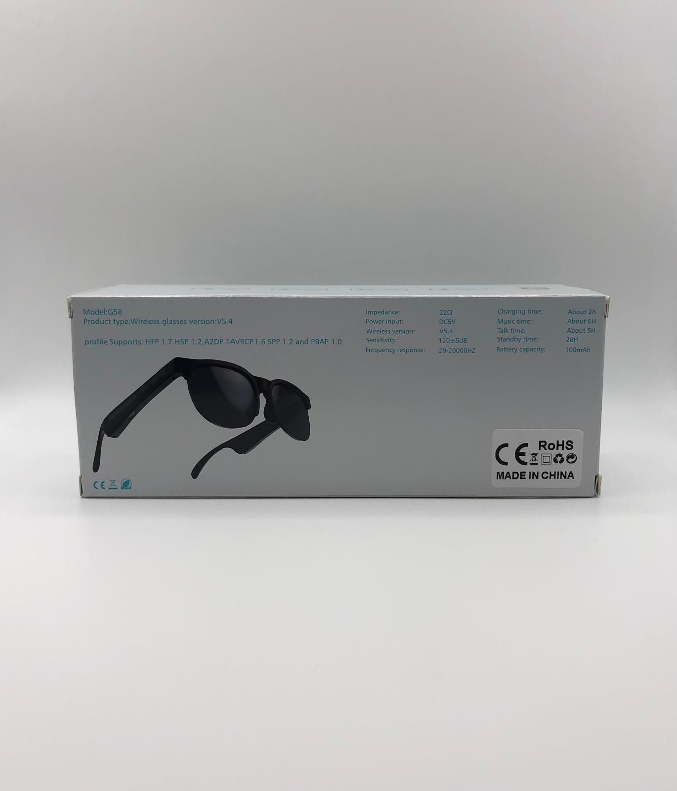 Bluetooth 5.4 Smart Audio Glasses With Built-in Speakers And Microphone