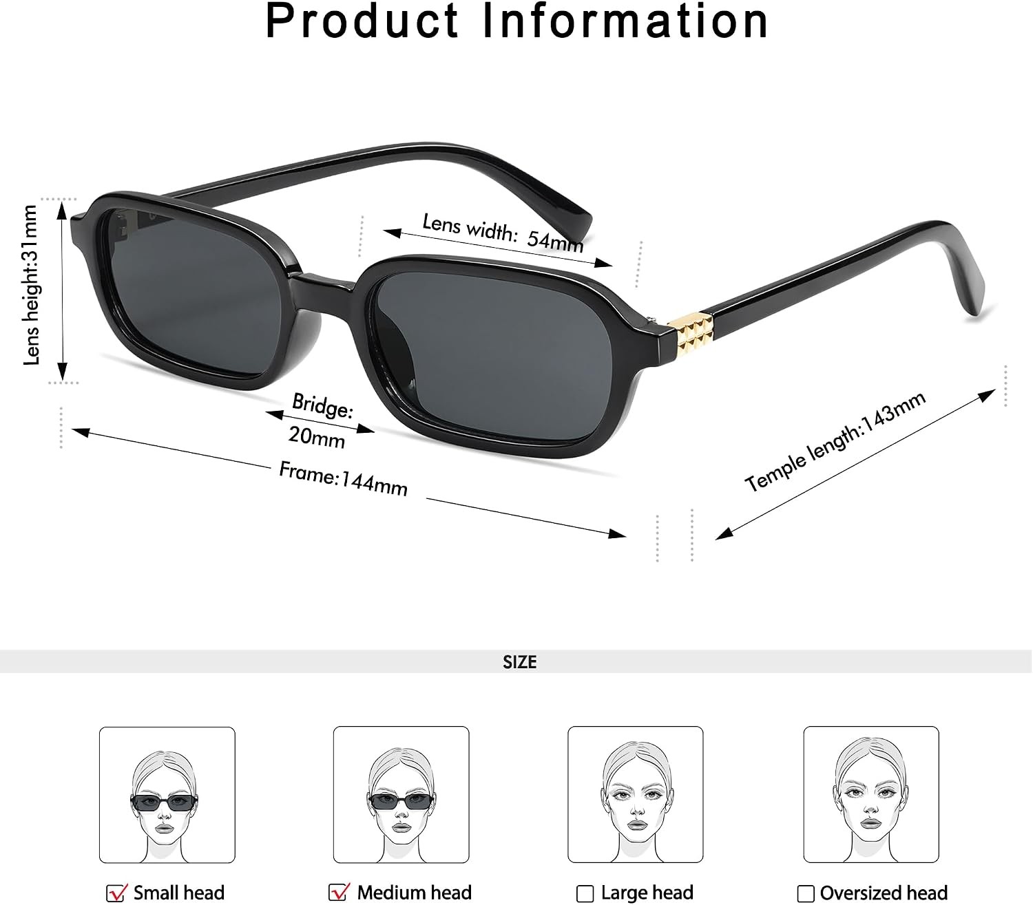 Appassal Retro Rectangular Sunglasses for Women Vintage 2026 Fashion Trendy Funn
