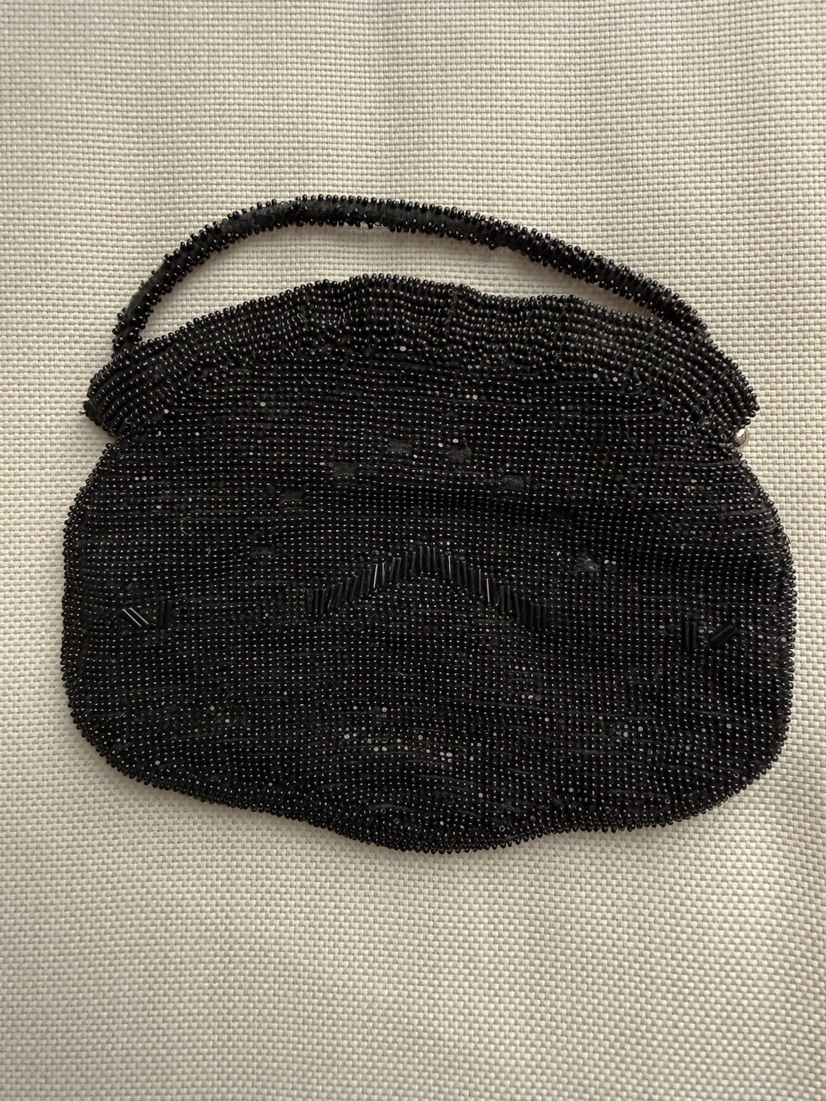 Czechoslovakia Black Glass Beaded Small Purse