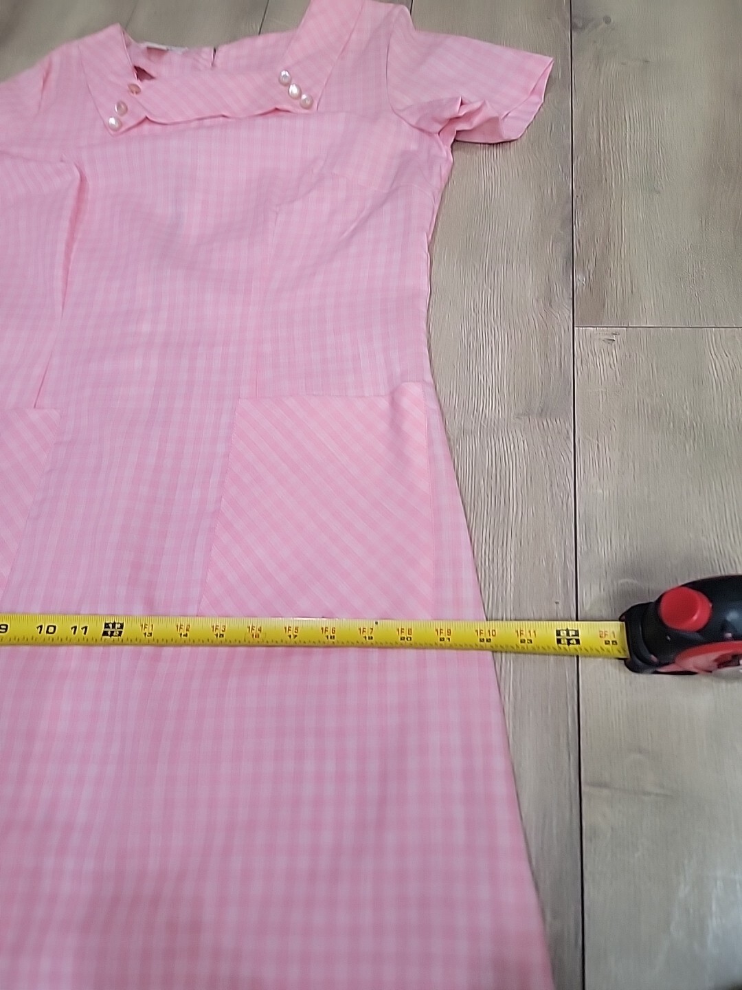 Vintage Shaker Square Women’s Days Dress Pink Gingham Zip Back 60s NWT Size 16
