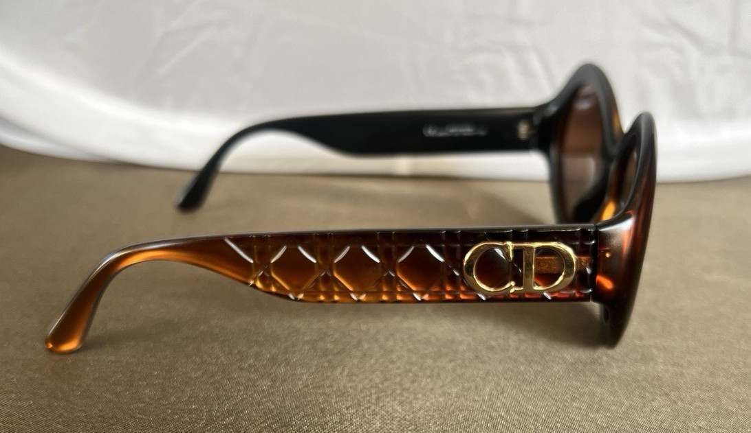 Vintage 80s Christian Dior Sunglasses Greta 12Y Optyl Gold Brown Austria 54mm