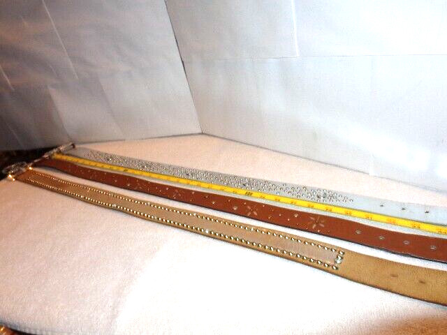 3 VINTAGE LADIES LEATHER WESTERN STYLE BELTS – SIZE 33 – 37 INCH WAIST # L 114