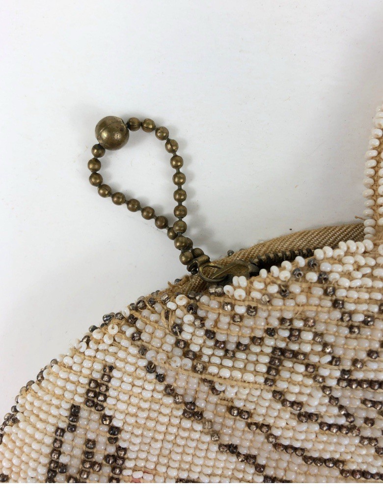 1930s Vtg Czechoslovakia Beaded Purse Butterfly Evening Bag Clutch Czech Handles