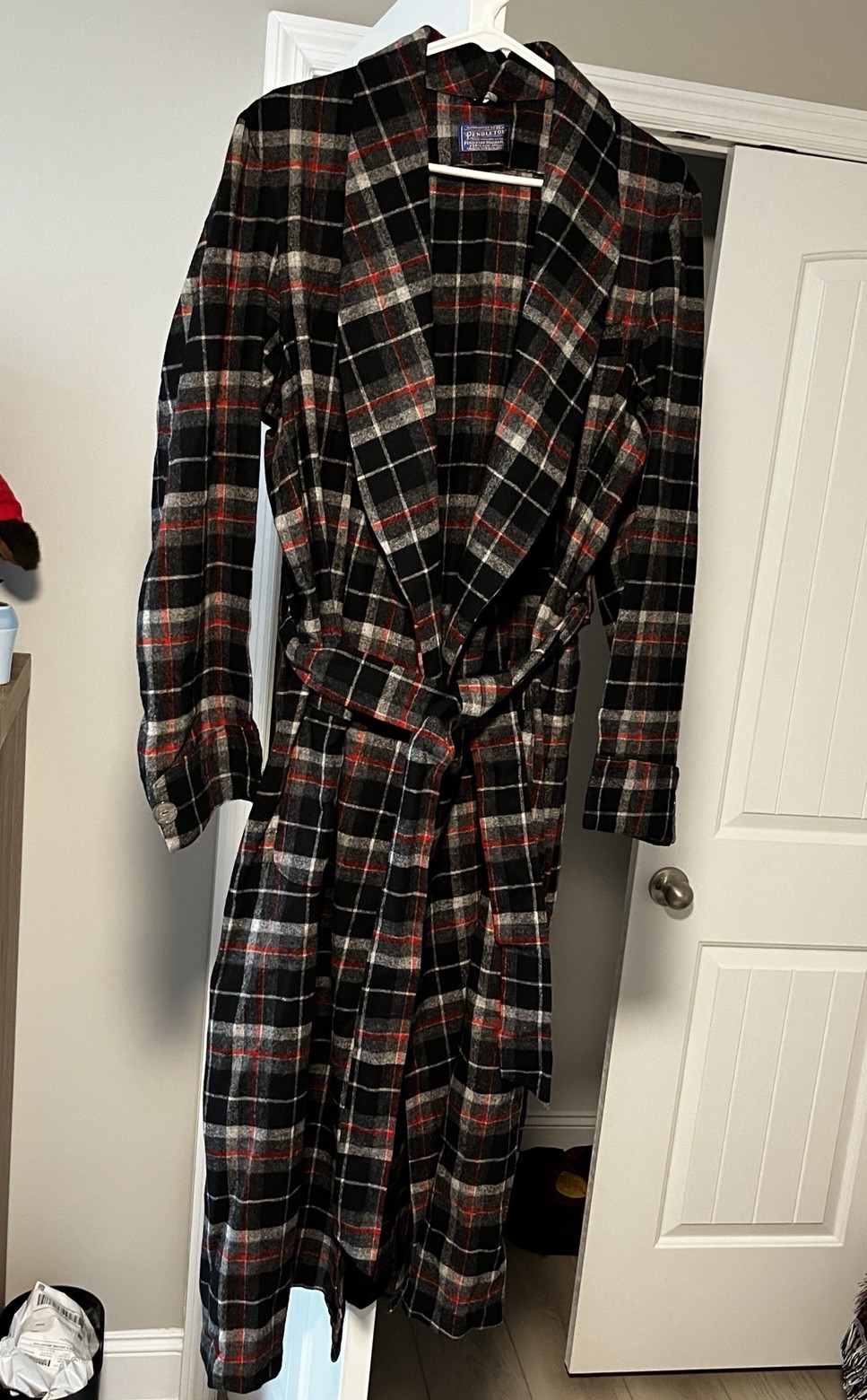 Vintage Pendleton Wool Robe Coat Belted 100% Virgin Wool USA Made Size Medium