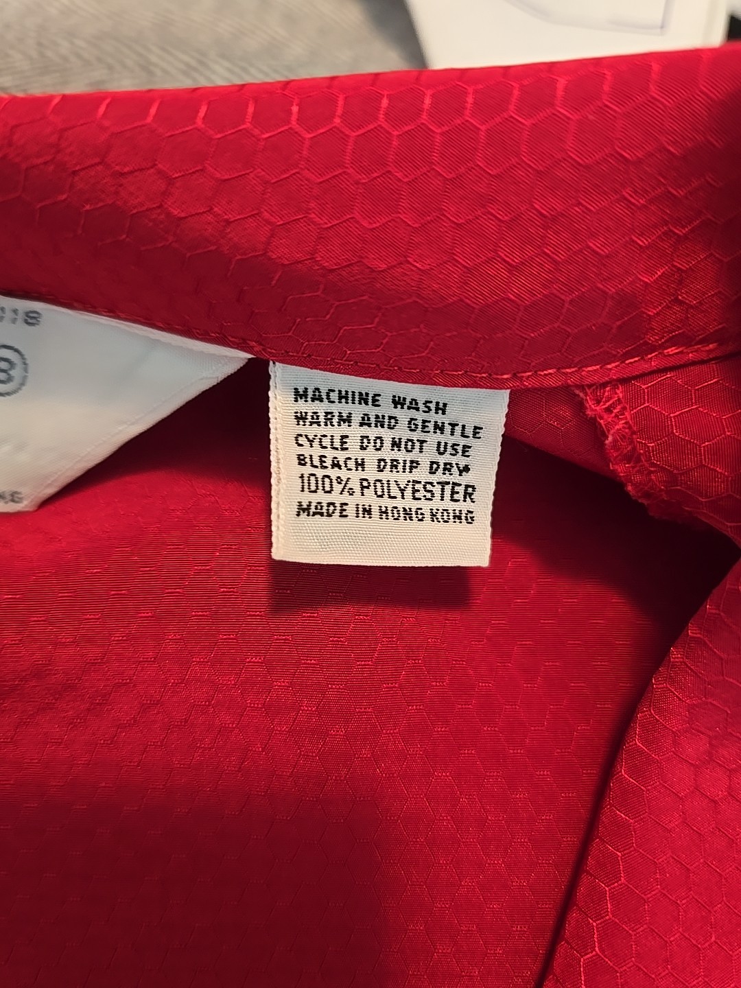 Vntg Hooper Associates Women’s Red Long Sleeve Blouse With Attached Tie -Size 8