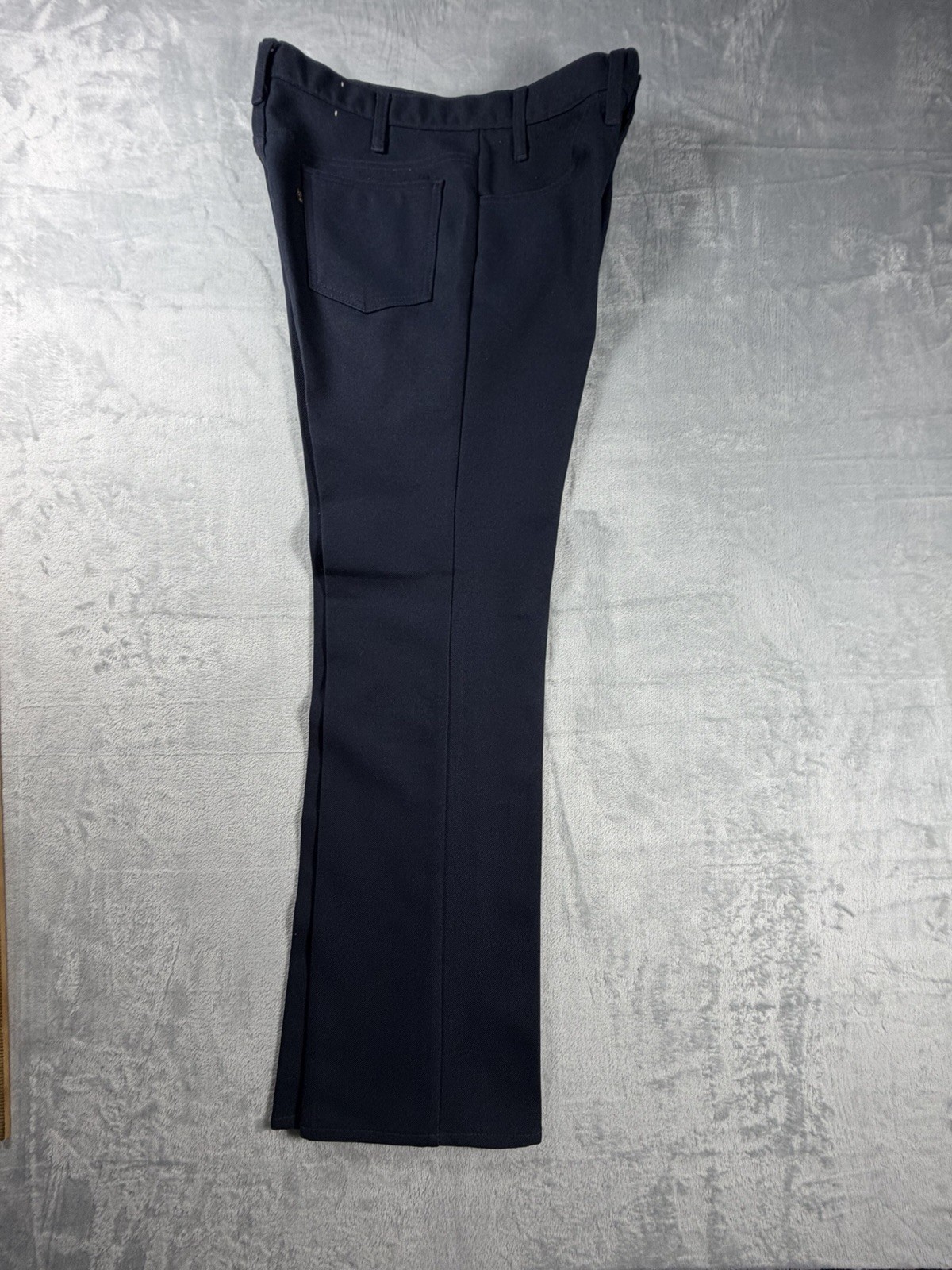 Vintage Levi’s Gold Tab Navy Polyester Flare Pants Mens Disco 70s USA VTG 32×31