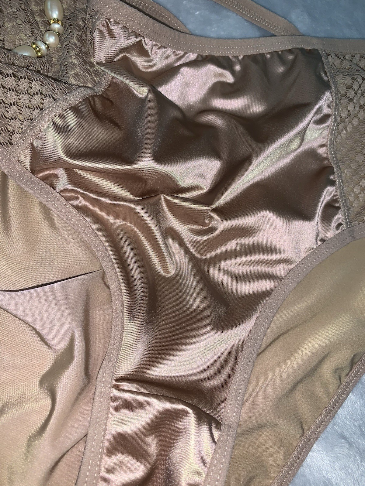 NEW Glossy Secret Stretch Satin XL Hi Cut Bikini Brief Panties SILKY!! 2nd Skin