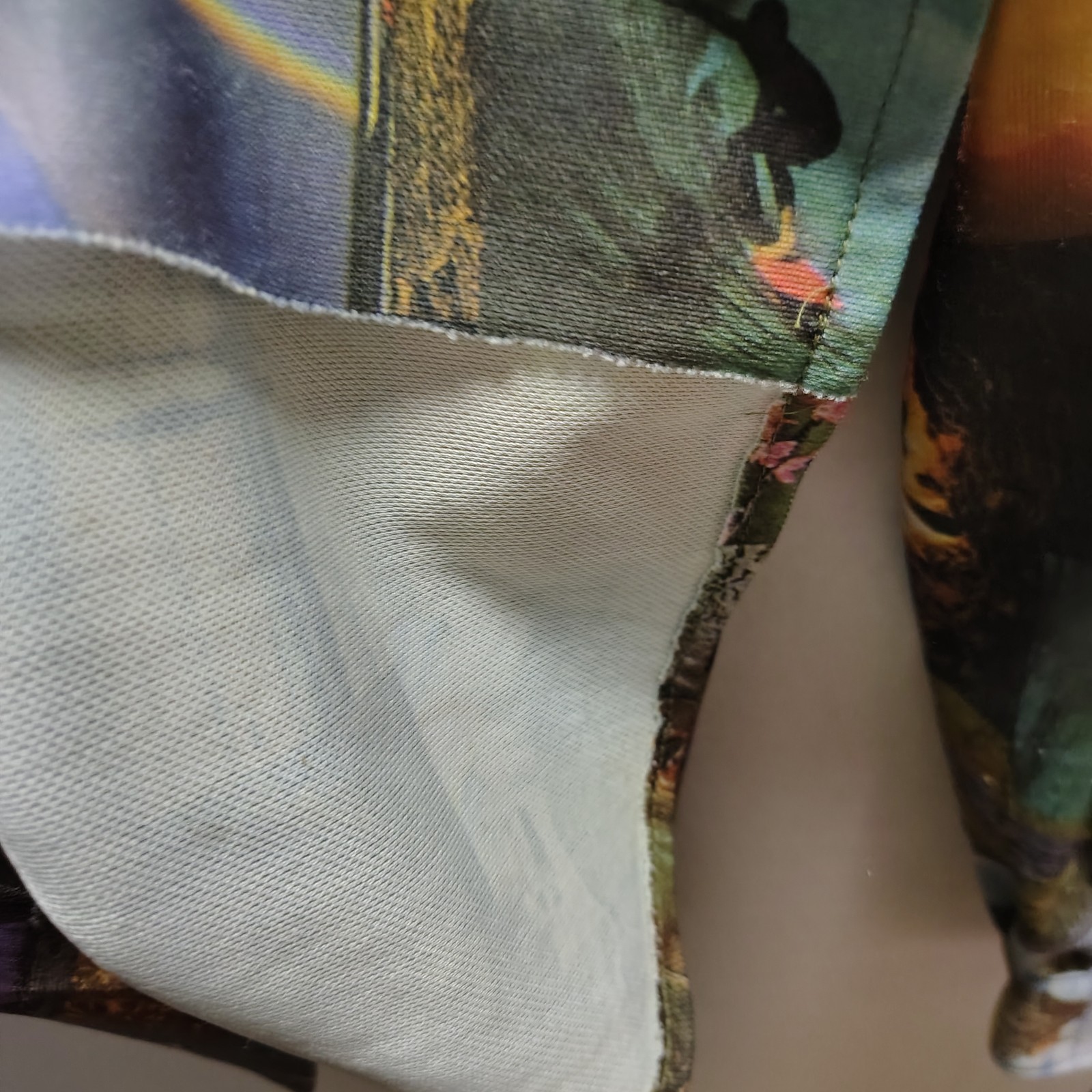 Handmade VTG 1970s Multi Colored Patchwork Long Sleeve Button Up Western Surfing