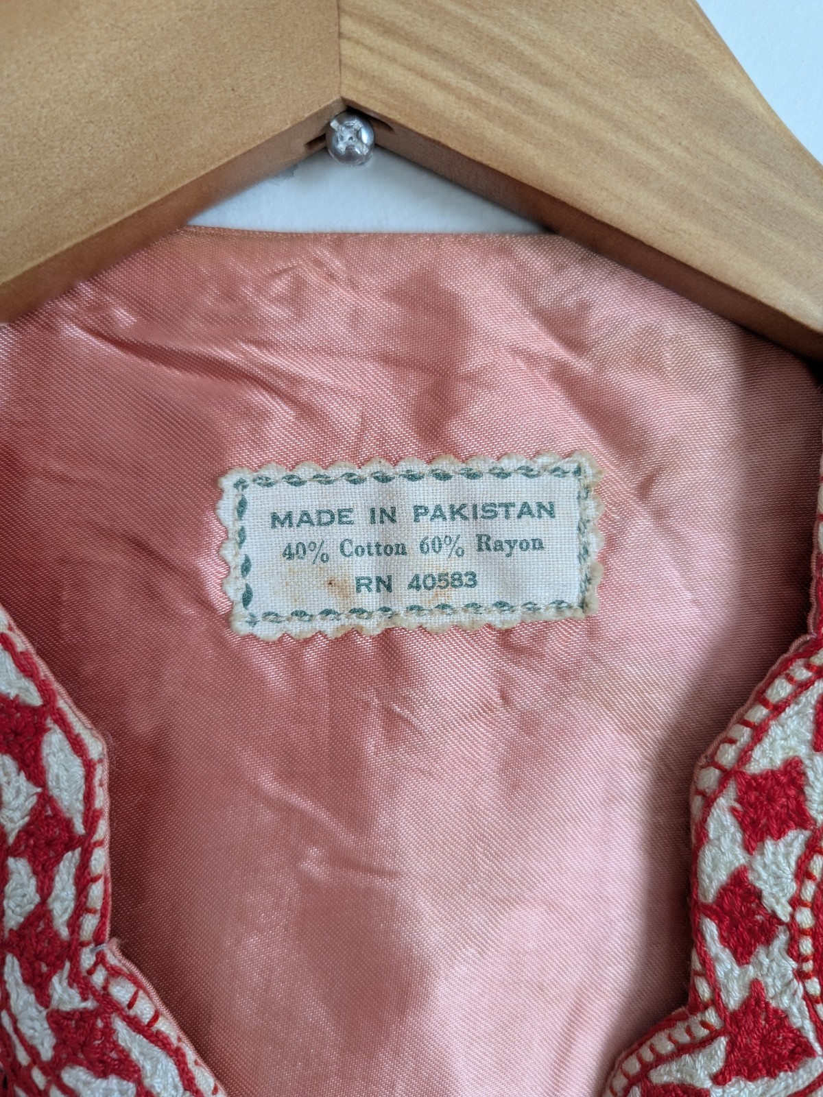 Vintage Pakistani Mirrored Vest Embroidered Hippy 34″ Chest Womens Youth 60s 70s