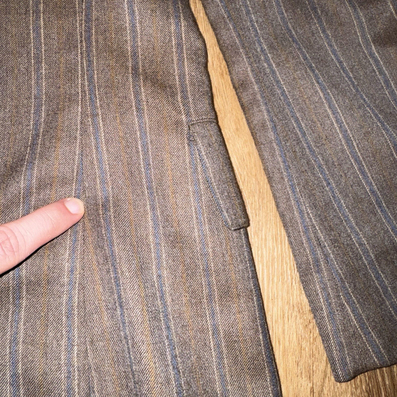 Vintage 1960s Leisure Suit Mens 40 Jacket 32 31 Pants Wool Striped Disco MCM Mod