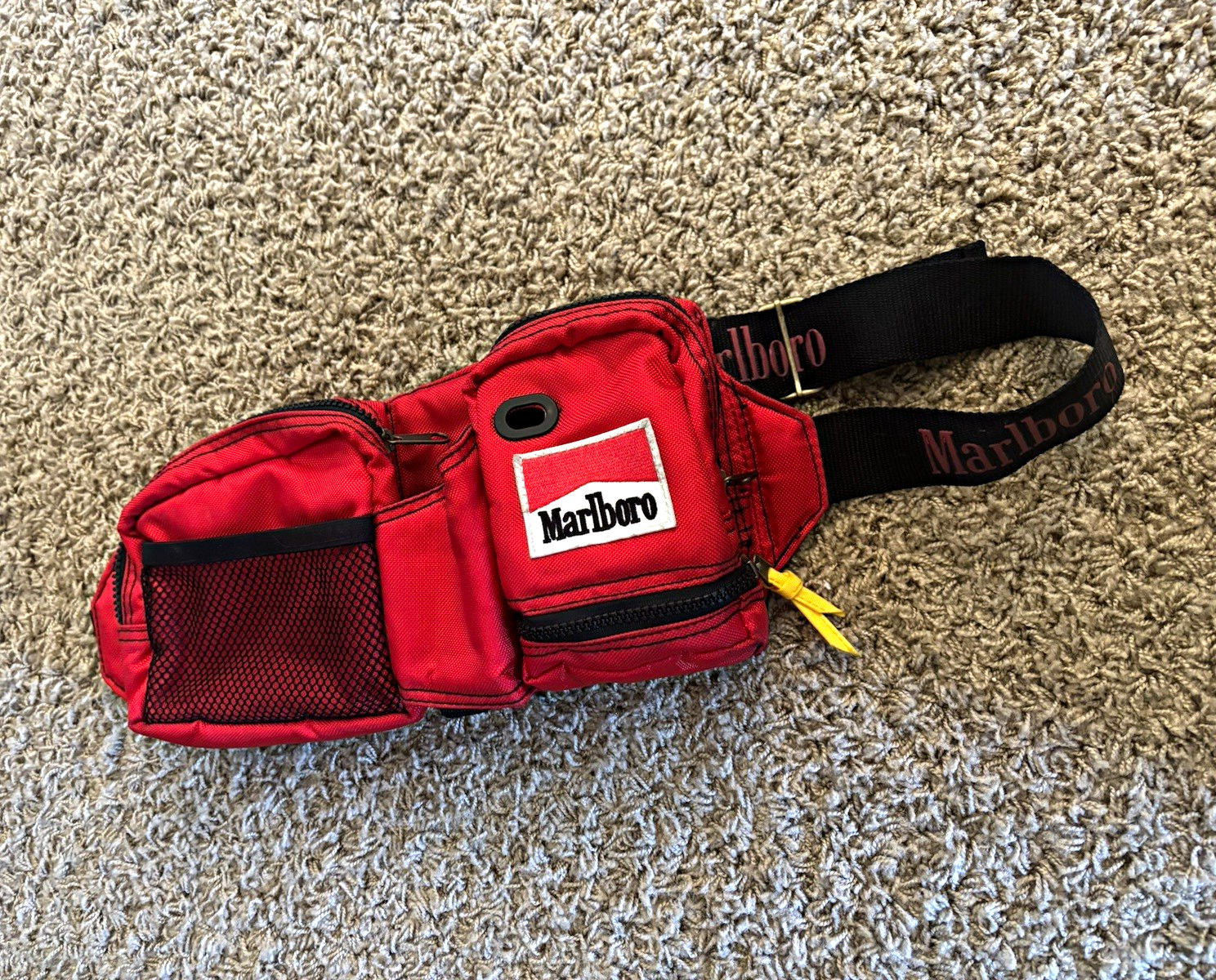 Marlboro Red/Black Waist Pack Fanny Pack Bag Pouch w/ Adjustable Strap